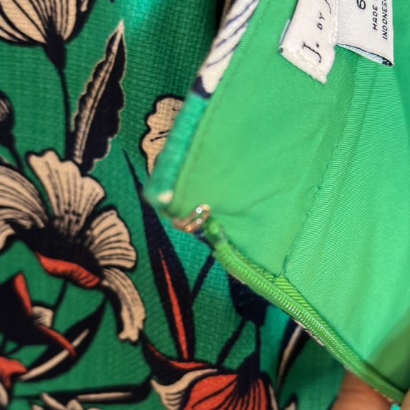 J By J.CREW Skirt Size 6 Cotton Floral Lined Slit Back Zip Knee Length Straight - Picture 7 of 16